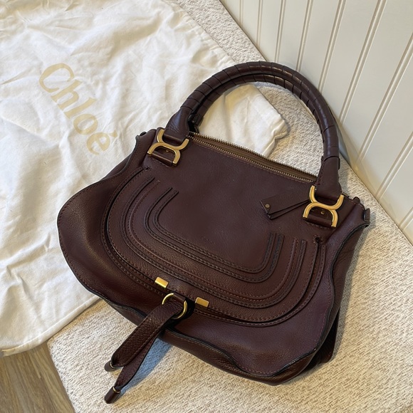 Chloe Handbags - Chloe Marcie burgundy bag
